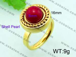 SS Shell Pearl Rings - KR32406-Z