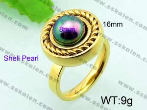  SS Shell Pearl Rings - KR32408-Z