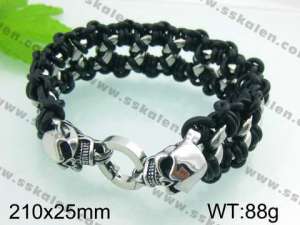 Stainless Skull Bracelet - KB42452-D