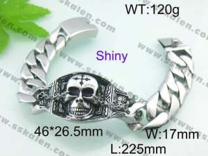 Stainless Skull Bracelet - KB42908-D