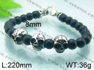 Stainless Skull Bracelet - KB51688-D