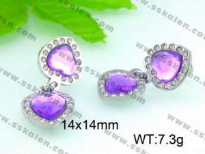 Stainless Steel Stone&Crystal Earring - KE45414-D