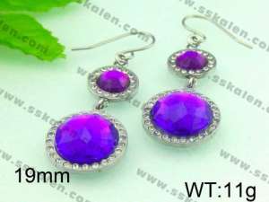 Stainless Steel Stone&Crystal Earring - KE45416-D