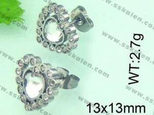 Stainless Steel Stone&Crystal Earring   - KE46898-K