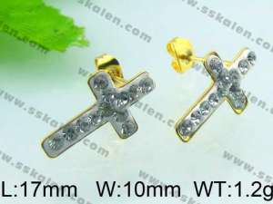  Stainless Steel Stone&Crystal Earring - KE47837-YX