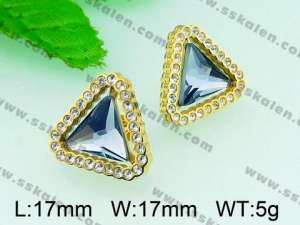 Stainless Steel Stone&Crystal Earring - KE49131-K