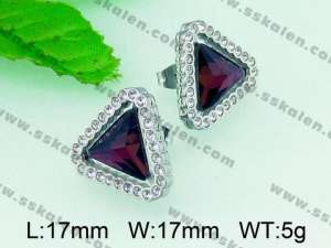 Stainless Steel Stone&Crystal Earring - KE49135-K