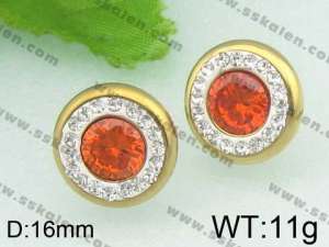 Stainless Steel Stone&Crystal Earring - KE49247-K