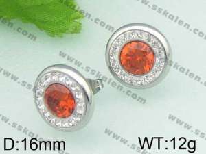 Stainless Steel Stone&Crystal Earring - KE49248-K