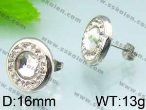 Stainless Steel Stone&Crystal Earring - KE49904-K