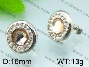 Stainless Steel Stone&Crystal Earring - KE49906-K