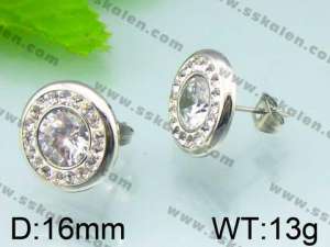 Stainless Steel Stone&Crystal Earring - KE49909-K