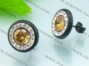 Stainless Steel Stone&Crystal Earring - KE49915-K