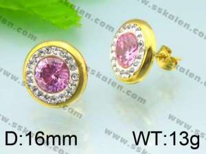 Stainless Steel Stone&Crystal Earring - KE49919-K