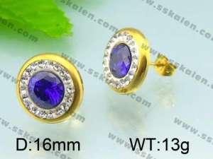 Stainless Steel Stone&Crystal Earring - KE49924-K