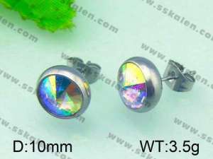  Stainless Steel Stone&Crystal Earrings - KE51589-Z
