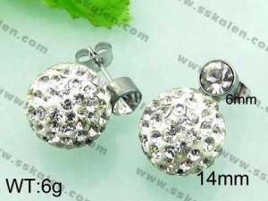  Stainless Steel Stone&Crystal Earring - KE55631-Z