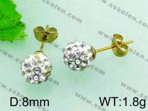 Stainless Steel Stone&Crystal Earring - KE55687-Z