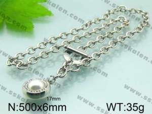 Stainless Steel Stone&Crystal Necklace - KN16220-Z
