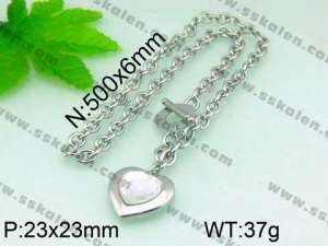Stainless Steel Stone&Crystal Necklace - KN16501-Z