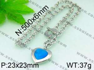 Stainless Steel Stone&Crystal Necklace - KN16507-Z