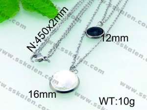 Stainless Steel Stone & Crystal Necklace - KN16880-Z
