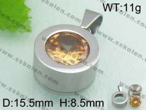 Stainless Steel Stone&Crystal Pendant  - KP29072-D