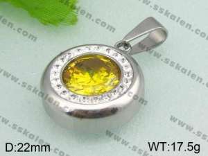 Stainless Steel Stone&Crystal Pendant - KP30365-D