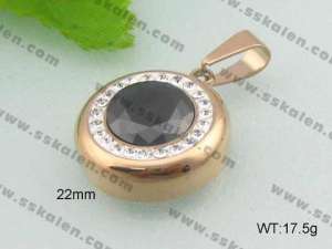 Stainless Steel Stone&Crystal Pendant  - KP30707-D
