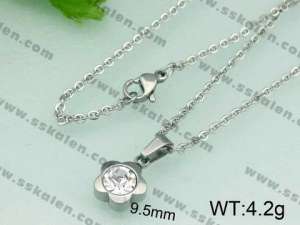 Stainless Steel Stone&Crystal Pendant  - KP33387-Z