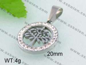 Stainless Steel Stone&Crystal Pendant   - KP34661-Z