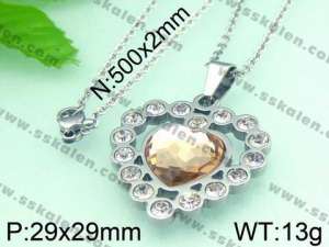 Stainless Steel Stone&Crystal Pendant - KP37616-K