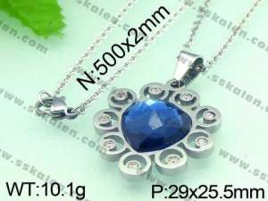 Stainless Steel Stone&Crystal Pendant  - KP37649-K