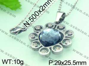  Stainless Steel Stone&Crystal Pendant  - KP37651-K