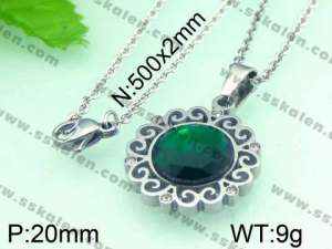  Stainless Steel Stone&Crystal Pendant  - KP37675-K