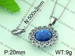 Stainless Steel Stone&Crystal Pendant  - KP37678-K