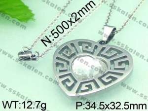 Stainless Steel Stone&Crystal Pendant  - KP37686-K