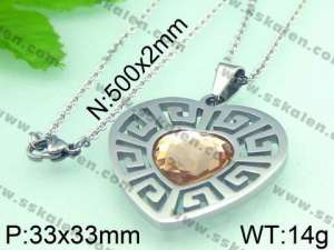 Stainless Steel Stone&Crystal Pendant  - KP37690-K