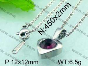 Stainless Steel Stone&Crystal Pendant  - KP37961-D