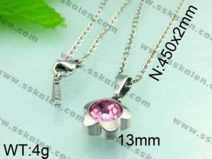Stainless Steel Stone&Crystal Pendant  - KP37962-D