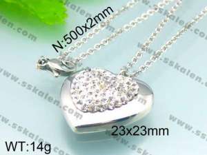 Stainless Steel Stone&Crystal Pendant  - KP39024-Z