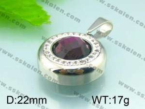 Stainless Steel Stone&Crystal Pendant  - KP39114-K