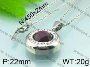  Stainless Steel Stone&Crystal Pendant  - KP39118-K