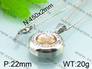  Stainless Steel Stone&Crystal Pendant  - KP39119-K