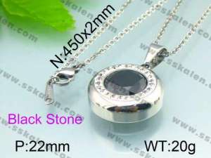 Stainless Steel Stone&Crystal Pendant  - KP39123-K