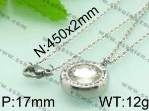 Stainless Steel Stone&Crystal Pendant  - KP39808-Z