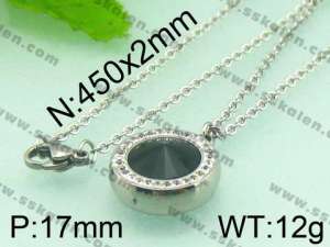 Stainless Steel Stone&Crystal Pendant  - KP39809-Z