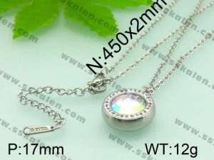 Stainless Steel Stone&Crystal Pendant  - KP39819-Z