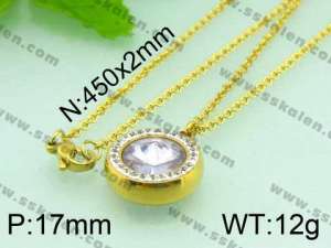 Stainless Steel Stone&Crystal Pendant  - KP39826-Z