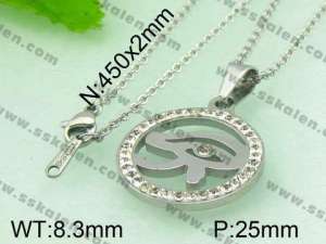 Stainless Steel Stone&Crystal Pendant  - KP39865-K